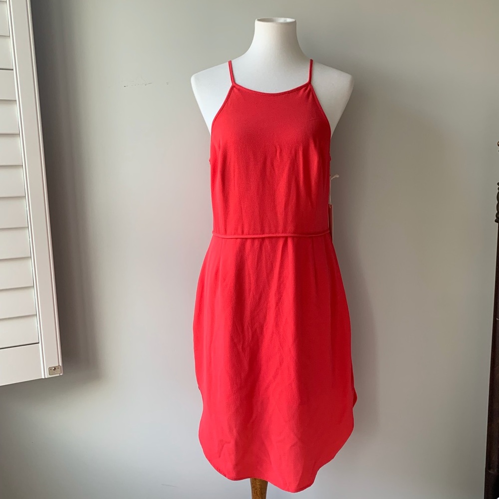 Paper Crown Coral Spaghetti Strap Dress Size 8